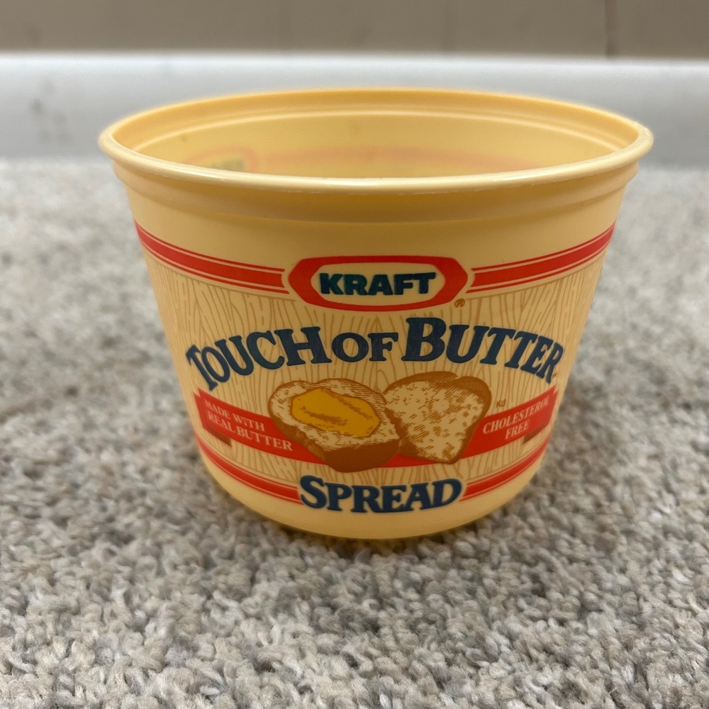 Kraft Touch of Butter Spread Tub Vintage Style Plastic Container No‎ Lid